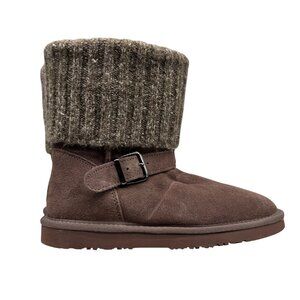 LAMO Hurricane in Mushroom Suede Upper Sweater Knit accent boots Women sz 8